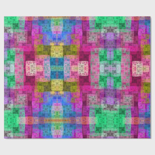 Abstraktes geometrisches Muster, blau, rosa, moder Geschenkpapier (Flach)