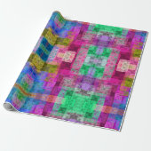 Abstraktes geometrisches Muster, blau, rosa, moder Geschenkpapier (Ungerollt)