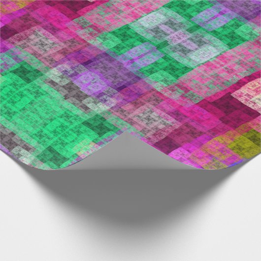 Abstraktes geometrisches Muster, blau, rosa, moder Geschenkpapier (Ecke)