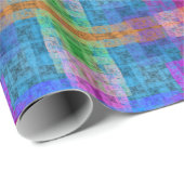 Abstraktes geometrisches Muster, blau, rosa, moder Geschenkpapier (Rolleneckpunkt)