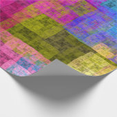 Abstraktes geometrisches Muster, blau, rosa, moder Geschenkpapier (Ecke)