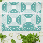 Abstraktes geometrisches Muster - blau und weiß. Geschirrtuch (Gefaltet)