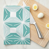 Abstraktes geometrisches Muster - blau und weiß. Geschirrtuch (Viertel Falte)