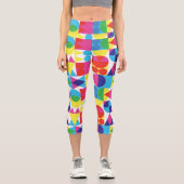 Abstraktes geometrisches Muster. Capri Leggings (Vorderseite)