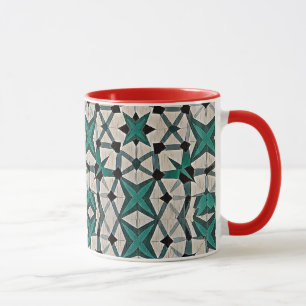 Abstraktes geometrisches Muster der Smaragdachse 1 Tasse