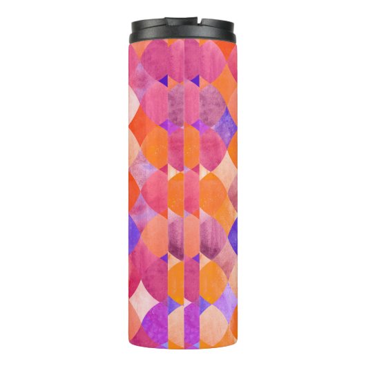 Abstraktes geometrisches Muster des Glitzer Thermosbecher (Rückseite)