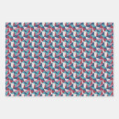 Abstraktes geometrisches Muster des Origami-Dreiec Geschenkpapier Set (Vorderseite 3)