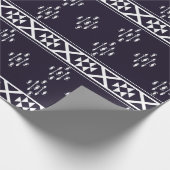 Abstraktes geometrisches Muster Design Blaue Rücks Geschenkpapier (Ecke)