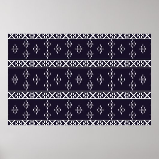 Abstraktes geometrisches Muster Design Blaue Rücks Poster (Vorne)