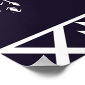 Abstraktes geometrisches Muster Design Blaue Rücks Poster (Ecke)