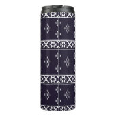 Abstraktes geometrisches Muster Design Blaue Rücks Thermosbecher (Rückseite)