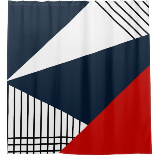 Abstraktes geometrisches Muster Duschvorhang (Vorderseite)