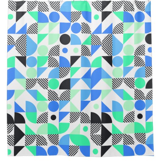Abstraktes geometrisches Muster Duschvorhang (Vorderseite)