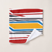 Abstraktes, geometrisches Muster, farbig Badhandtuch Set (Waschlappen)