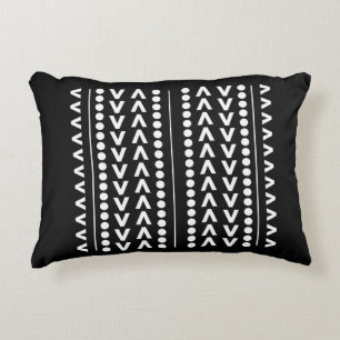 abstraktes geometrisches Muster fett schwarz und w Dekokissen