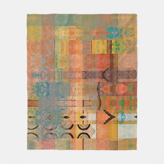 abstraktes geometrisches Muster Fleecedecke (Vorderseite)