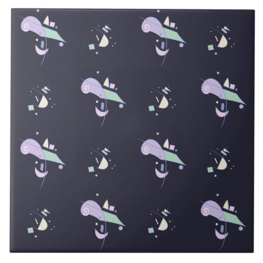 Abstraktes geometrisches Muster Fliese (Vorderseite)