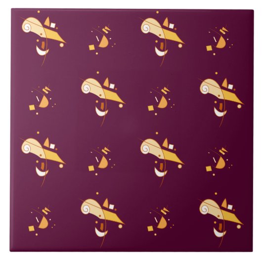 Abstraktes geometrisches Muster Fliese (Vorderseite)