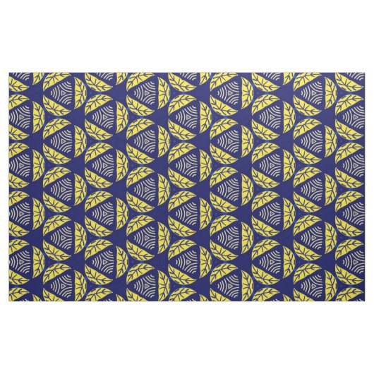 Abstraktes geometrisches Muster für das blaugelbe  Stoff (Yard (91,4 cm))