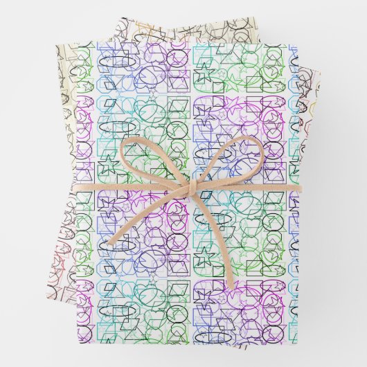 Abstraktes geometrisches Muster | Geflechte und 6  Geschenkpapier Set (Beispiel)