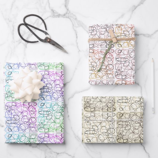 Abstraktes geometrisches Muster | Geflechte und 6  Geschenkpapier Set (Vorderseite)