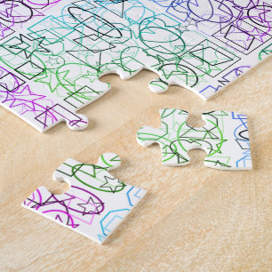 Abstraktes geometrisches Muster   gekocht und gefi Puzzle