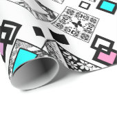 Abstraktes geometrisches Muster Geschenkpapier (Rolleneckpunkt)