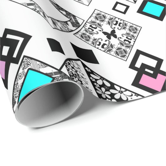 Abstraktes geometrisches Muster Geschenkpapier (Rolleneckpunkt)