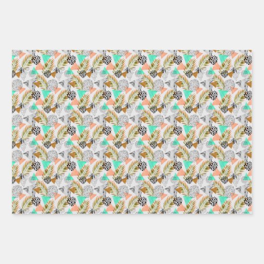 Abstraktes geometrisches Muster Geschenkpapier Set (Vorderseite)