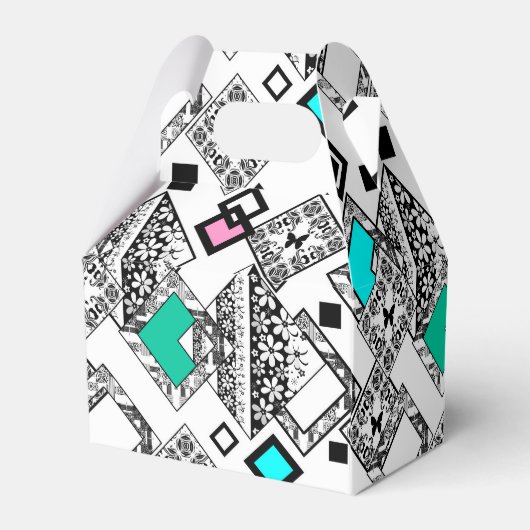 Abstraktes geometrisches Muster Geschenkschachtel (Rückseite)