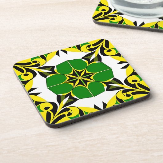 Abstraktes geometrisches Muster Getränkeuntersetzer (Linke Seite)