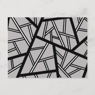 Abstraktes geometrisches Muster - grau Ankündigungspostkarte