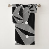 Abstraktes geometrisches Muster - grau. Badhandtuch Set (Insitu)