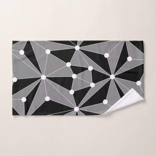Abstraktes geometrisches Muster - grau. Badhandtuch Set (Handtuch)