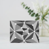 Abstraktes geometrisches Muster - grau, schwarz un Postkarte (Stehend Vorderseite)