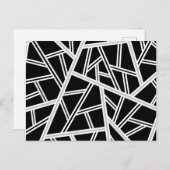 Abstraktes geometrisches Muster - grau, schwarz, w Ankündigungspostkarte (Vorne/Hinten)