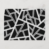 Abstraktes geometrisches Muster - grau, schwarz, w Ankündigungspostkarte (Vorderseite)