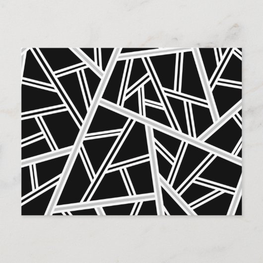 Abstraktes geometrisches Muster - grau, schwarz, w Ankündigungspostkarte (Vorderseite)