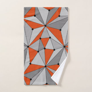 Abstraktes geometrisches Muster - grau und orange. Handtuch