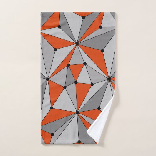 Abstraktes geometrisches Muster - grau und orange. Handtuch (Handtuch)