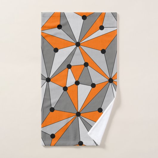 Abstraktes geometrisches Muster - grau und orange. Handtuch (Handtuch)