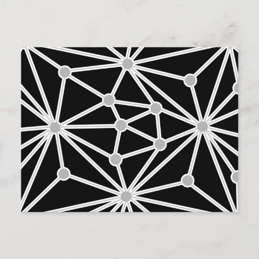 Abstraktes geometrisches Muster - grau und weiß. Ankündigungspostkarte (Vorderseite)