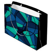 Abstraktes geometrisches Muster Große Geschenktüte (Rückseite Schrägansicht)