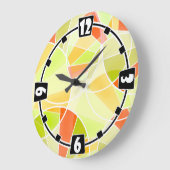 Abstraktes geometrisches Muster Große Wanduhr (Winkel)