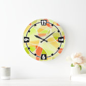 Abstraktes geometrisches Muster Große Wanduhr (Zuhause)