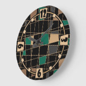 Abstraktes geometrisches Muster Große Wanduhr (Winkel)
