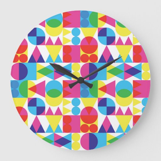 Abstraktes geometrisches Muster. Große Wanduhr (Vorderseite)