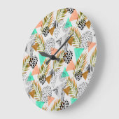 Abstraktes geometrisches Muster Große Wanduhr (Winkel)