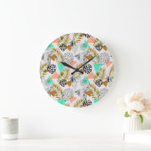 Abstraktes geometrisches Muster Große Wanduhr (Zuhause)