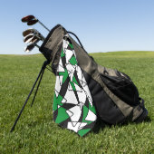 Abstraktes geometrisches Muster - grün und weiß. Golfhandtuch (Gras)